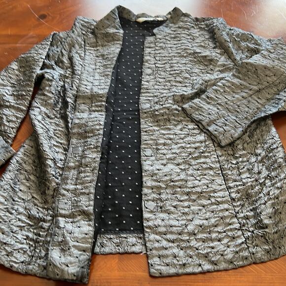 Soft by Avenue Silver Gray Textured Jacket Size 14/16 - Picture 9 of 12